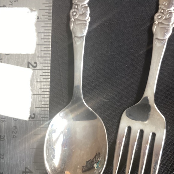 Oneida Community Stainless Peter Rabbit Baby  Spoon and Fork Set vintage - Picture 5 of 7